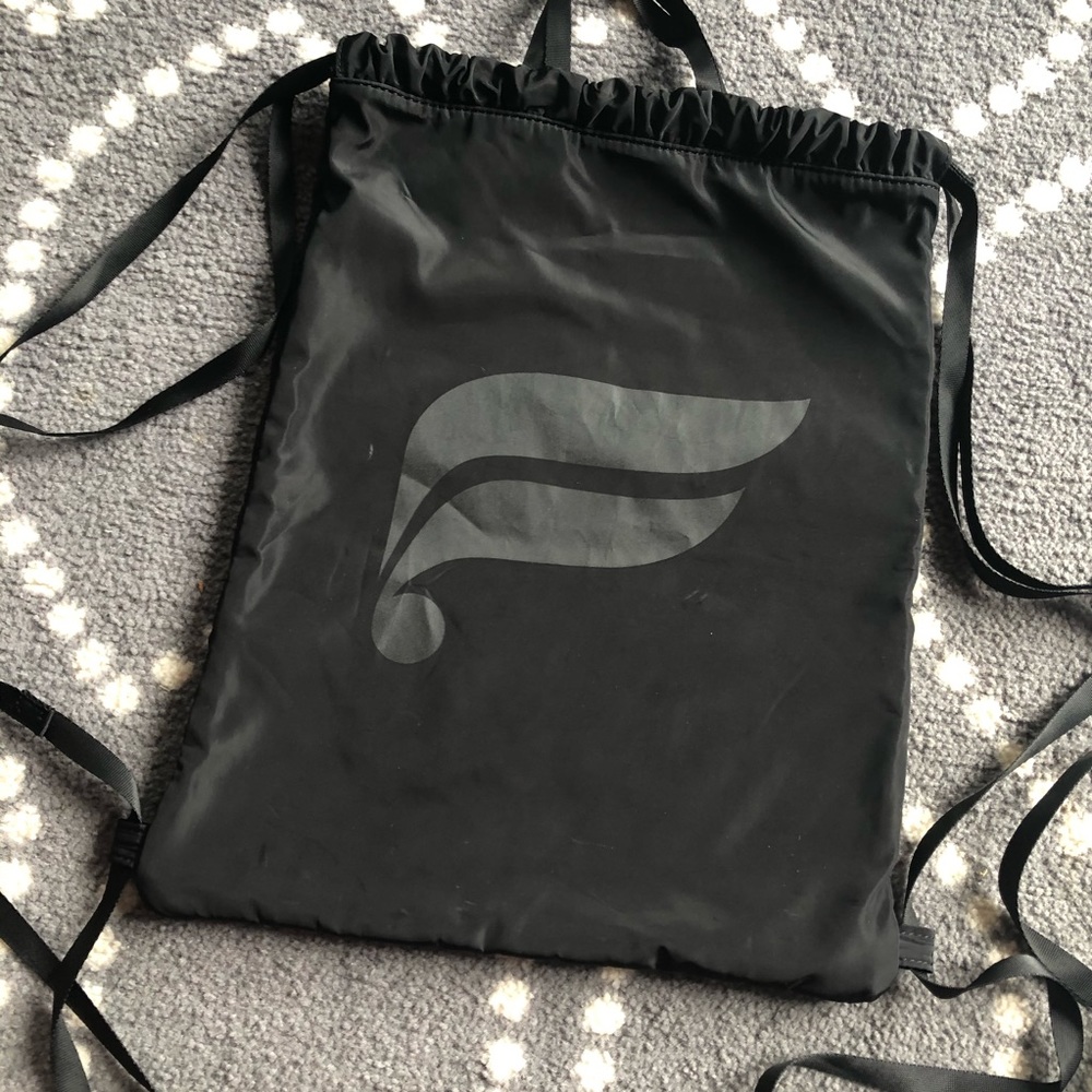 (Fabletics) Black Drawstring Athletic Bag - image 3